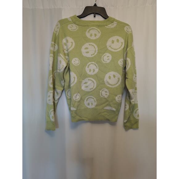Forever 21 Green XS smiley face sweater y2k style long sleeve - Picture 5 of 7